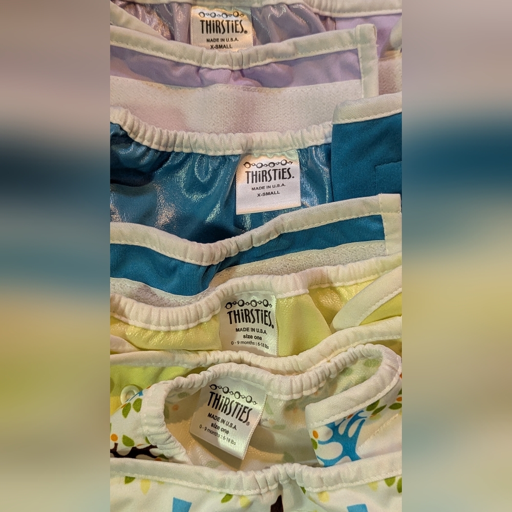 Multicolored Cloth Diaper Covers Bummis Thirsties Diaperap Newborn to Infant - Picture 2 of 4